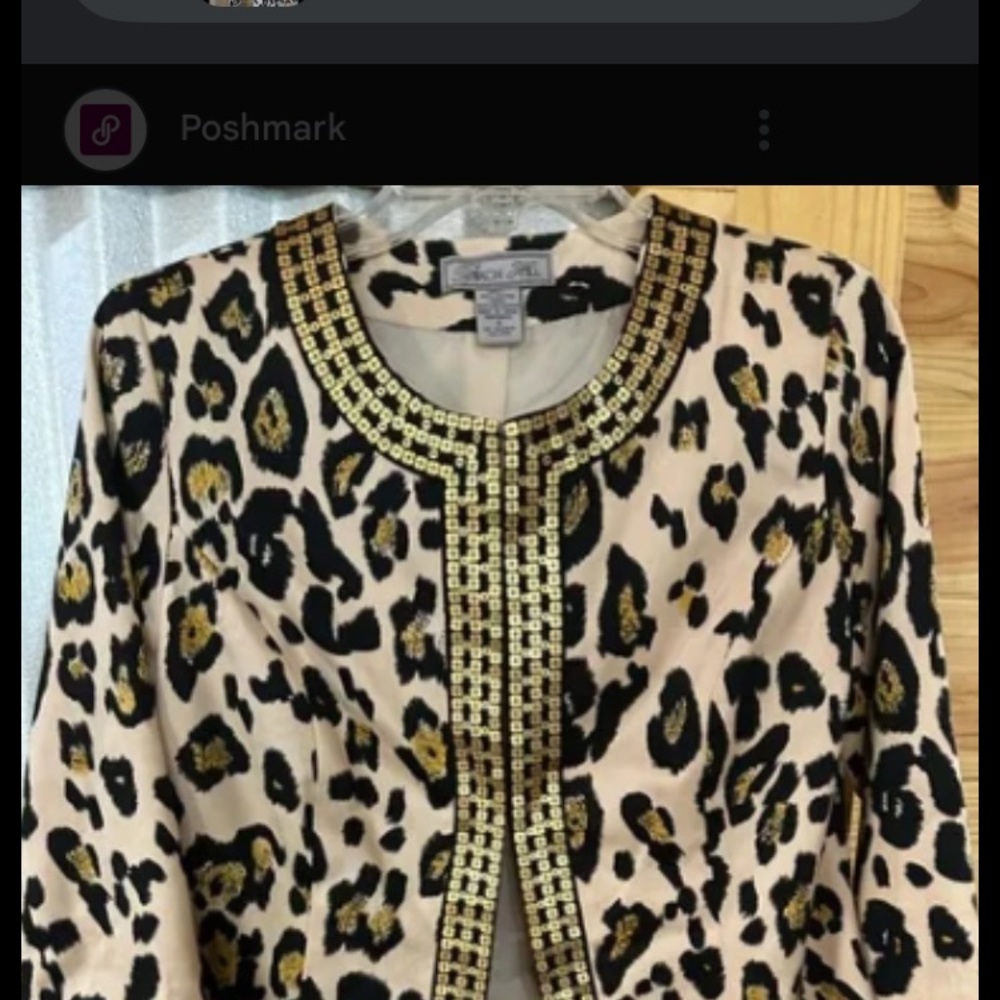 Leopard Print Sequin Jacket - Picture 2 of 6